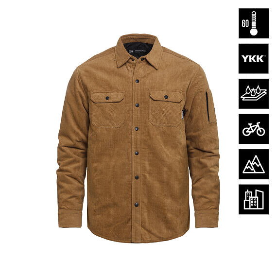 HORSEFEATHERS zateplená košeľa DOUGH - camel corduroy